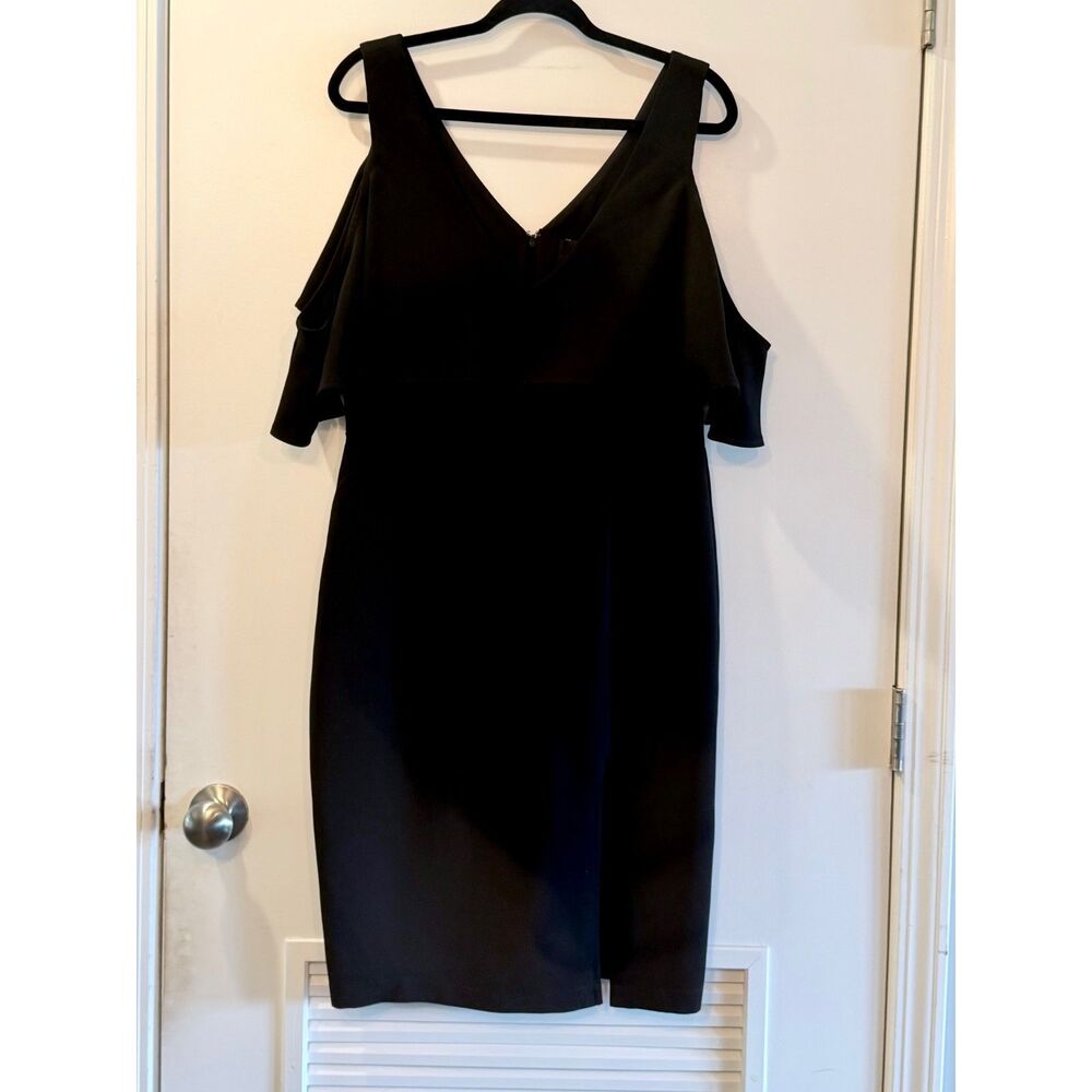 EUC Greylin Selah Black Deep V Dress - LBD - Size L
